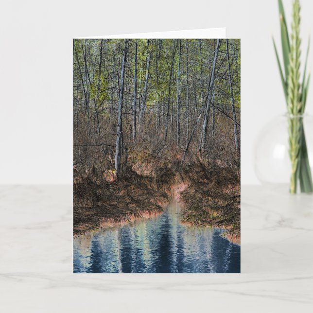 Carte "L'autre côté" Numériquement Edited Forest et Pond (Devant)