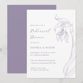 Carte Lavande de fleur de ligne répétition dîner Invitat