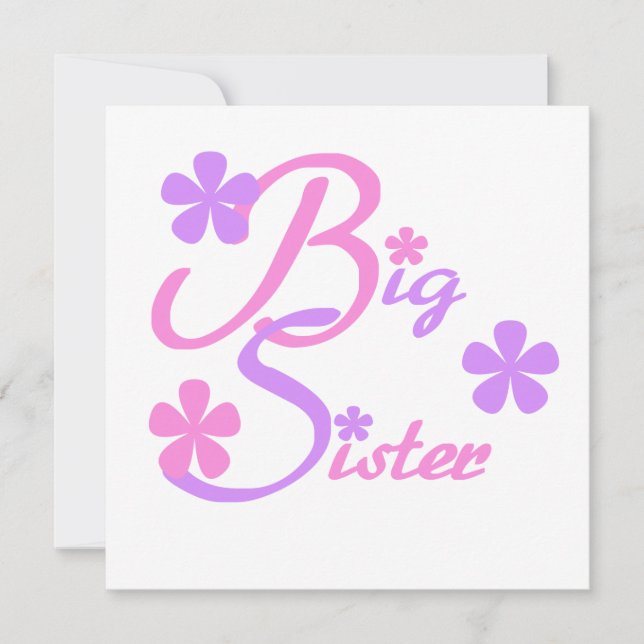 Carte Lavande et grands cadeaux aux soeurs roses (Devant)