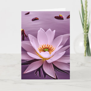 Carte Lavande Fleur De Lotus Fluide À L'Eau