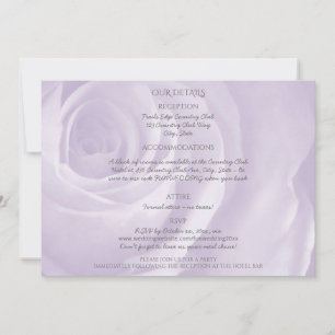 Carte lavande rose simple détails de mariage élégant