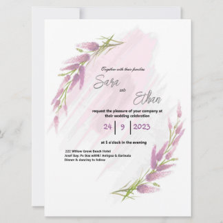 Carte Lavander, fleur sauvage aquarelle