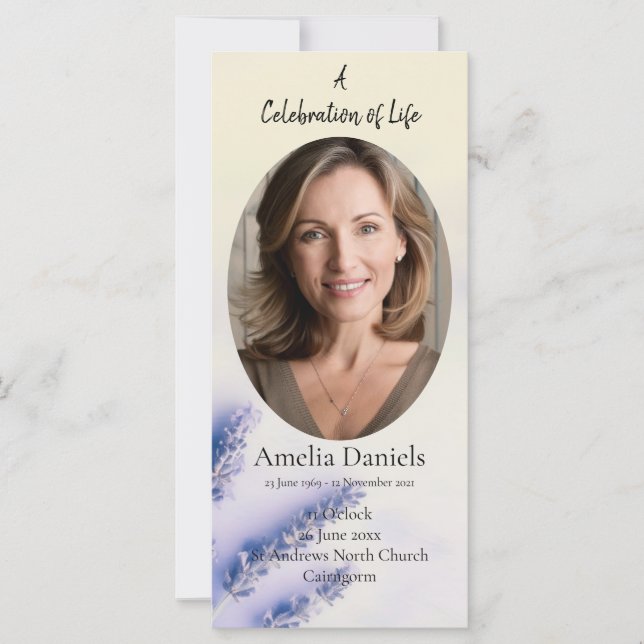 Carte Lavender Celebration of Life Card (Devant)