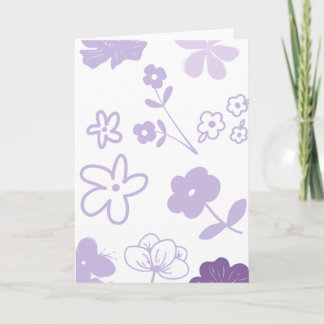 Carte Lavender Florals on White Background 
