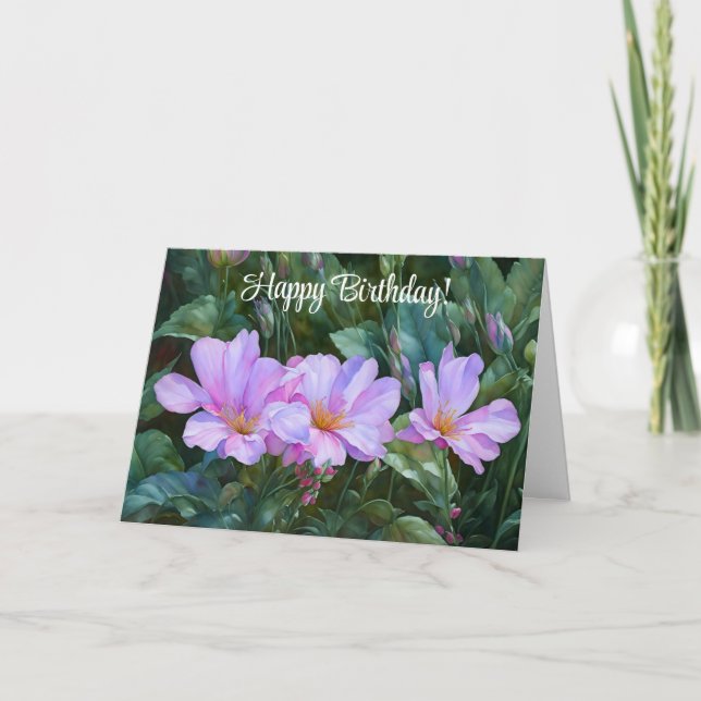 Carte Lavender Garden Flowers Art Birthday Card (Devant)