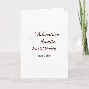 Carte L'aventure attend planificateur de date de nom d'a