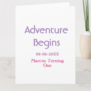 Carte L'aventure commence nom date anniversaire 1 an sim