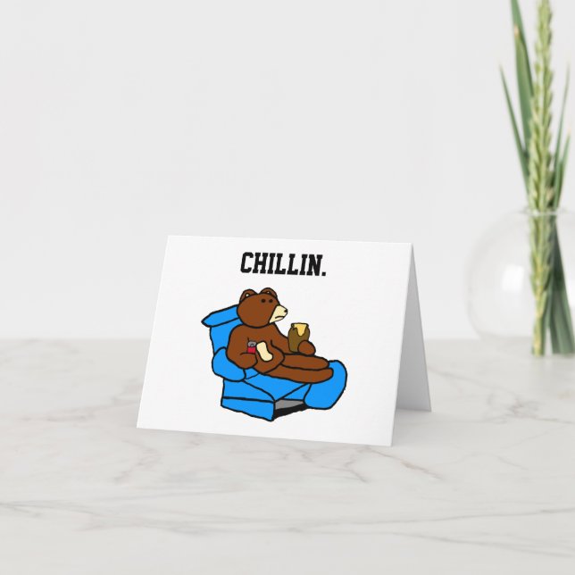 Carte Lazy Easy Chaise Oear, Drôle Chillin’ Papa Cartoon (Devant)
