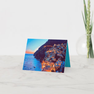 Carte ldp POSITANO Côte Amalfi - coucher de soleil à l'h
