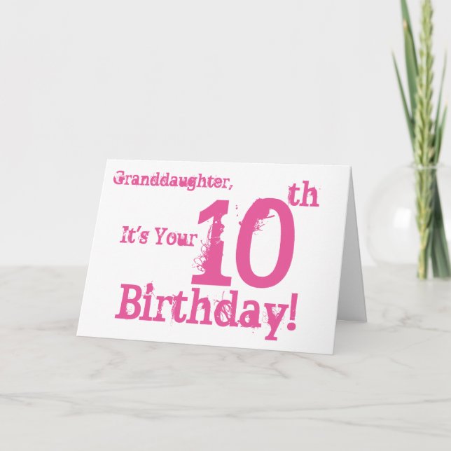Carte Le 10ème anniversaire de la petite-fille dans le (Devant)