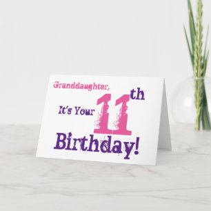 Carte Le 11ème anniversaire de la petite-fille dans le