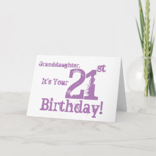 Carte Le 21ème anniversaire de la petite-fille dans le