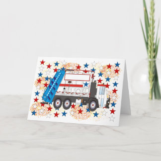 Carte Le 4 juillet camion à ordures
