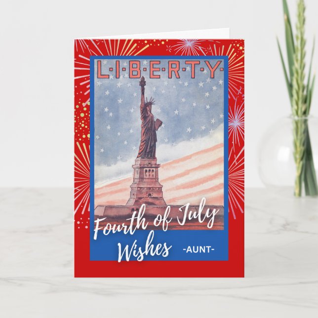 Carte Le 4 juillet pour la statue de la Liberté (Devant)