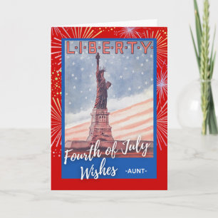 Carte Le 4 juillet pour la statue de la Liberté