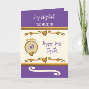 Carte Le 50e anniversaire de la femme nous l'avons fait 