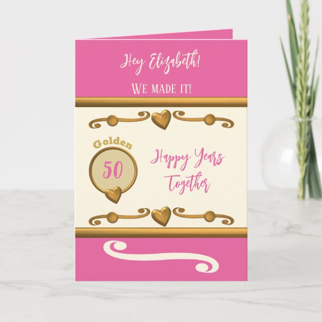 Carte Le 50e anniversaire de la femme, nous l'avons rend (Devant)
