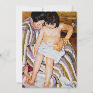 Carte Le Bain de Mary Cassatt mère baignade art enfant
