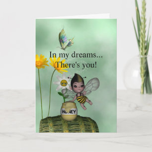 Carte Le bébé adorable mignon gaffent le miel d'abeille