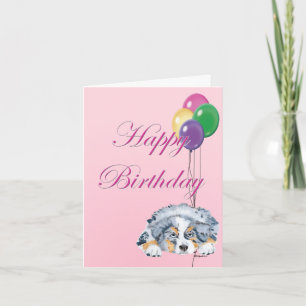 Carte Le Berger Australien Chiot Joyeux Anniversaire
