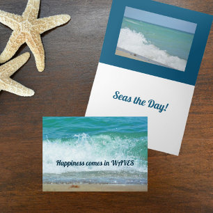 Carte Le bonheur vient en vagues, profite du jour