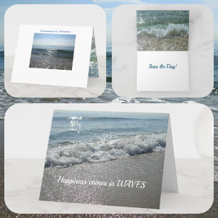 Carte Le bonheur vient en vagues surfez sur le jour pays