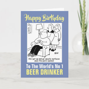 Carte Le buveur de bière numéro 1 au monde - Joyeux anni