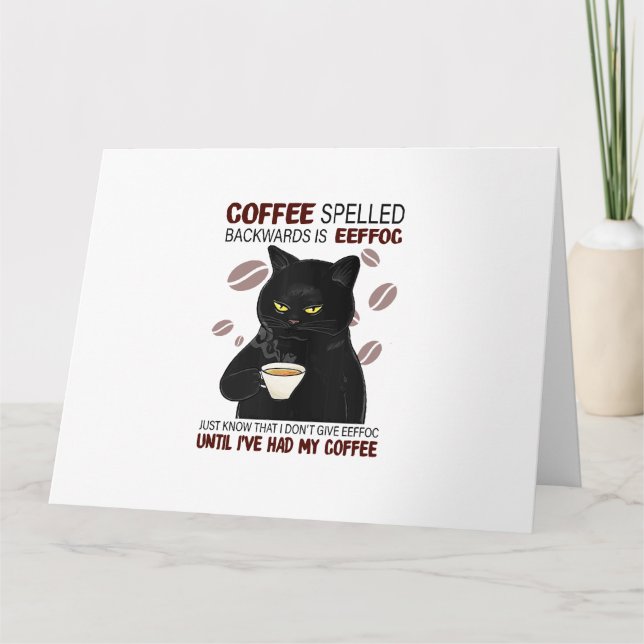 Carte Le Café Écrit À L'Arrière Est Eeffoc Sait Juste Qu (Devant)