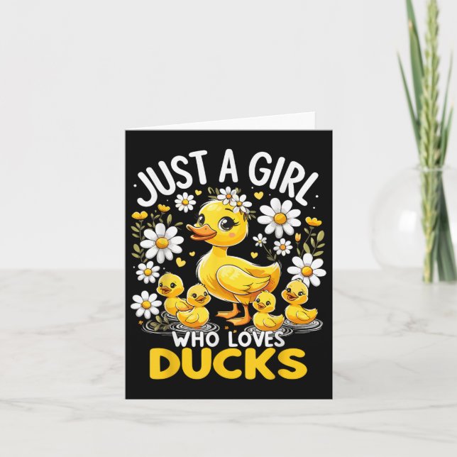 Carte Le Canard Mignet Aime Juste Une Fille Qui Aime Les (Devant)