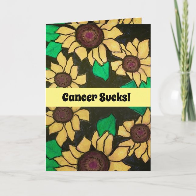 Carte Le cancer c'est nul ! Pensées pour toi Tournesols  (Devant)