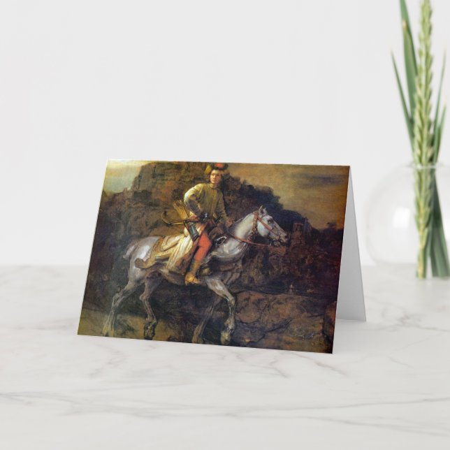 Carte Le cavalier polonais par Rembrandt Harmenszoon van (Devant)
