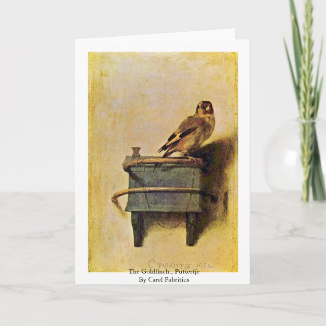 Carte Le chardonneret., Puttertje par Carel Fabritius (Devant)