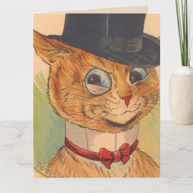 CARTE LE CHAT D'ANNIVERSAIRE DAD LOUIS ATTEND POUR LES C (Devant)