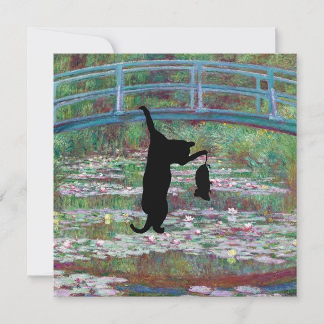 Carte Le chat et la souris noirs accrochés (Devant)