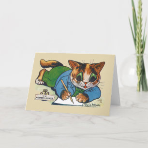 Carte Le chat Mascotte de l'écrivain, Louis Wain