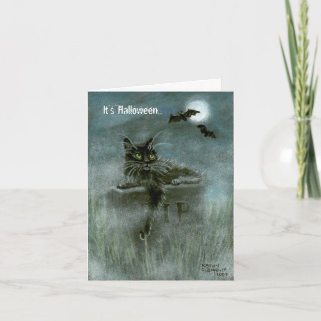 Carte Le chat noir que le cimetière manie la batte la (Devant)