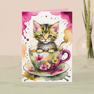 Carte Le Chaton Qui Est Venu Au Thé