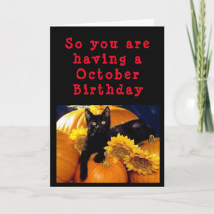 CARTE LE CHAT'S MEOW DIT *JOLI ANNIVERSAIRE D'OCTOBRE*