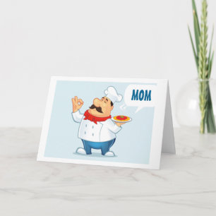 Carte LE CHEF SERT "SOUHAITS D'ANNIVERSAIRE" pour ***M0M