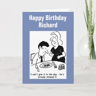 Carte Le chien a déjà refusé la cuisine de sa femme.