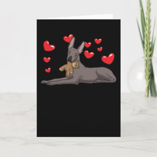 Carte Le Chien Xoloitzcuintle Avec Un Animal Et Des Coeu