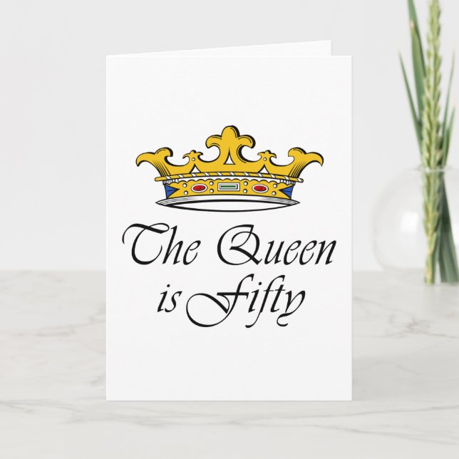 Carte le cinquantième anniversaire la reine est 50 ! (Devant)