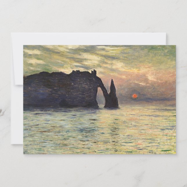Carte Le Cliff Etretat, coucher de soleil de Claude Mone (Devant)