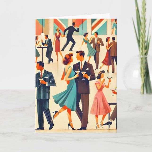 Carte Le Club Martinis Moderne Du Milieu Du Siècle (Devant)