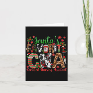 Carte Le Cna préféré de Santa Infirmière certifiée Noël