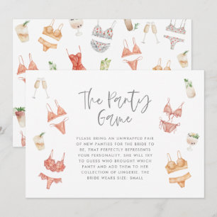 Carte Le cocktail de champagne de lingerie de jeu
