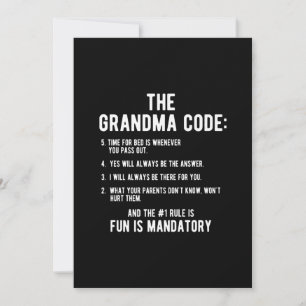 Carte Le code de grand-mère Le divertissement est obli