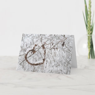 Carte Le coeur d'hiver, pensez à vous