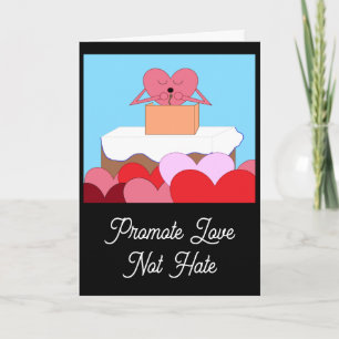 Carte Le coeur donne un discours sur l'amour : blanc