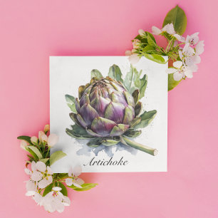 Carte Le Coeur du Jardin : Artichoke en Aquarelle